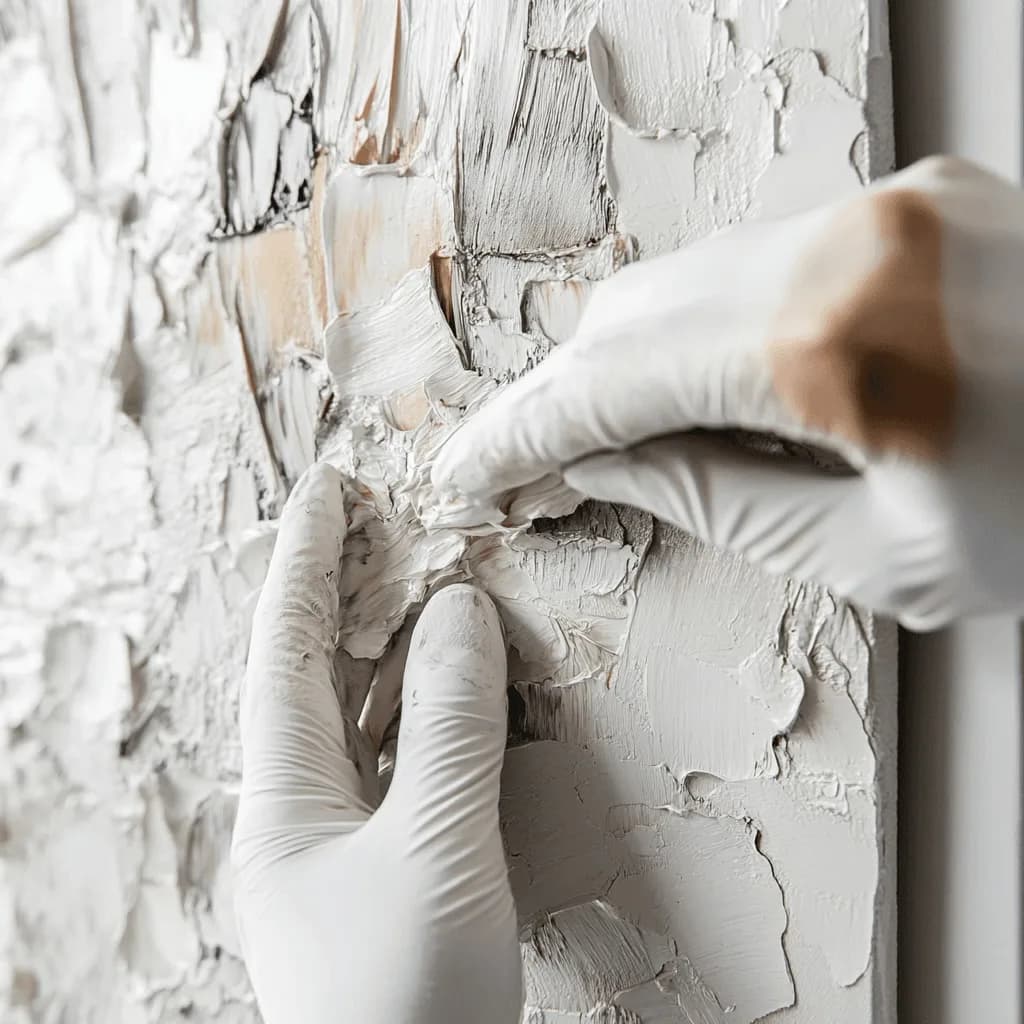 A hand at work in impasto acrylic
